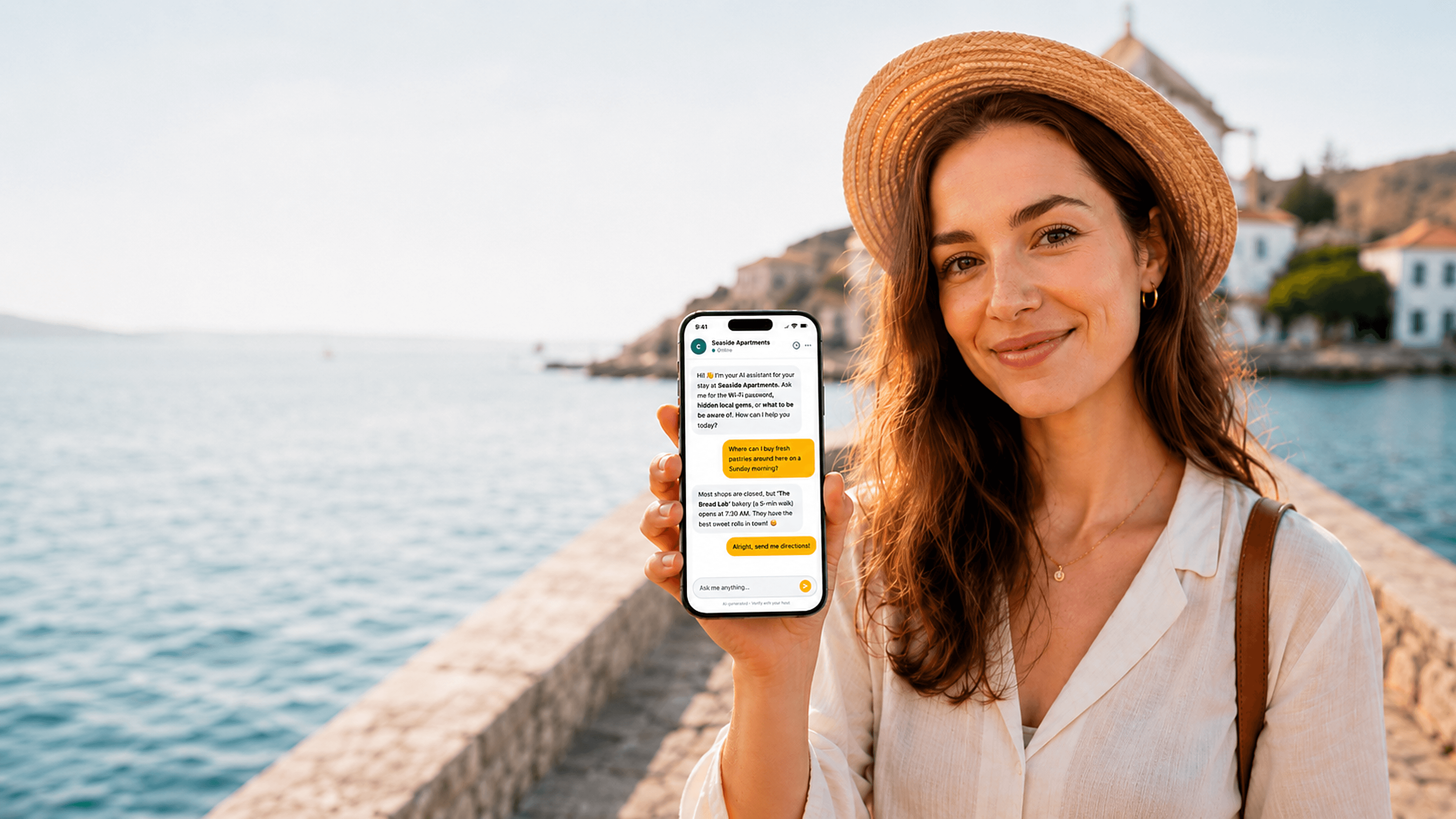 Host using the Genius Loci AI guide on their phone